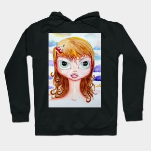 Cherry Girl Watercolor Hoodie